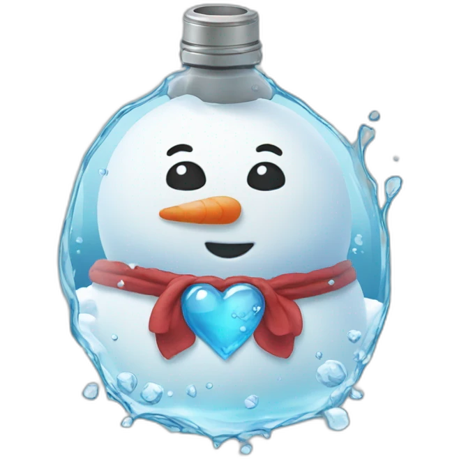 snowman heart water emoji