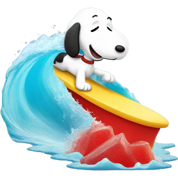 Snoopy surfing while eating jello  emoji