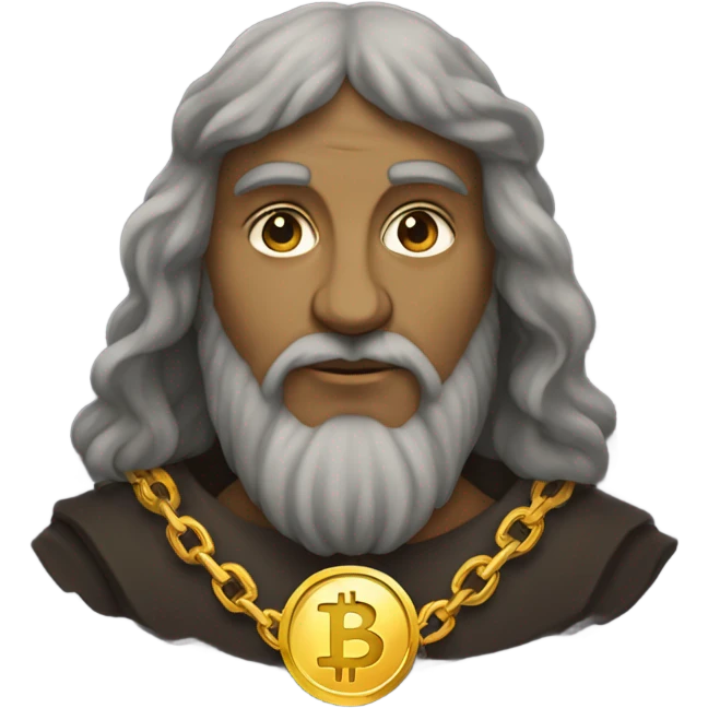 Leonardo davinci with gold Bitcoin chain emoji