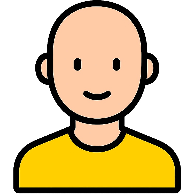 color outline icon of a bald white guy emoji