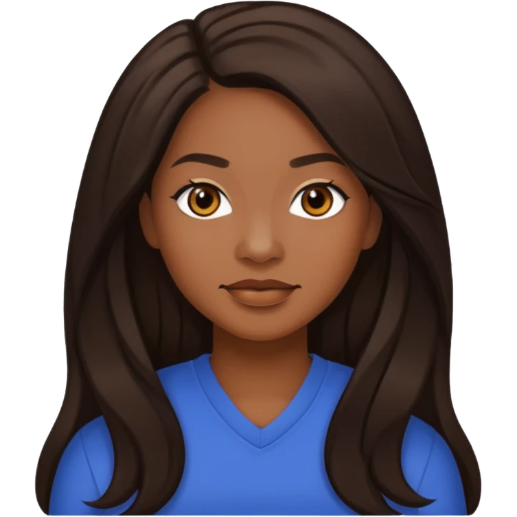 Tamika Scott with dark brown long hair emoji