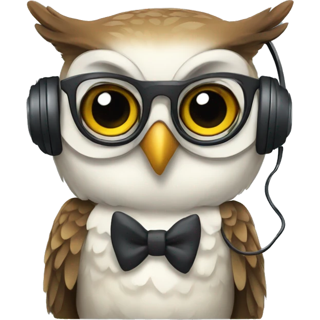 owl with headset and bowtie emoji
