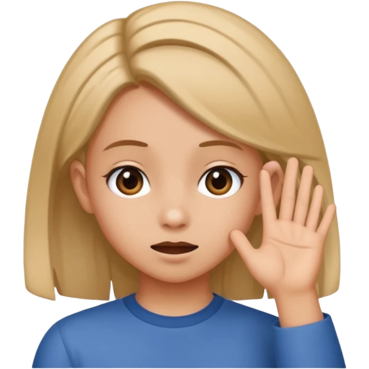 Girl tucking hair behind ear funny meme emoji