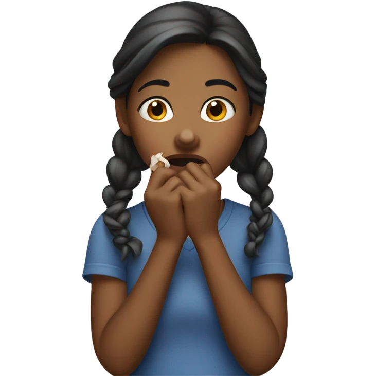 Girl biting her nails  emoji