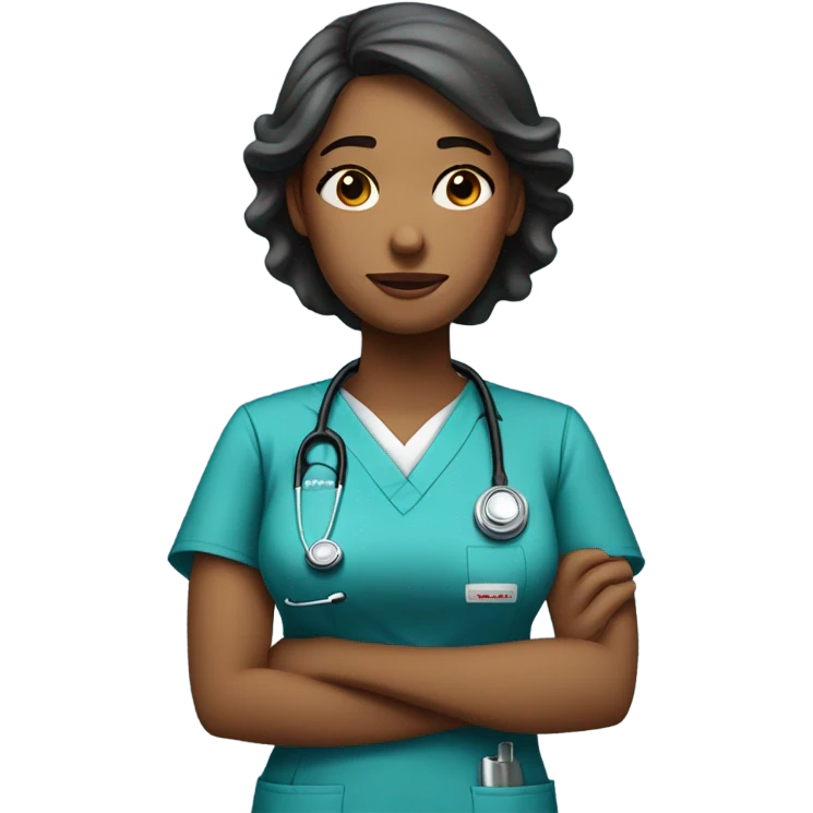 Nurse with sadness emoji