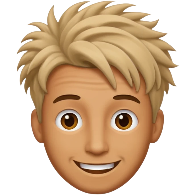 Happy Man strange hair head emoji
