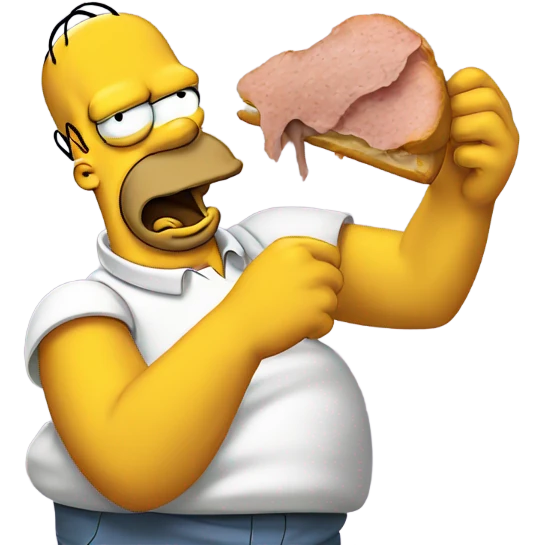 Homer Simpson eating a rat emoji