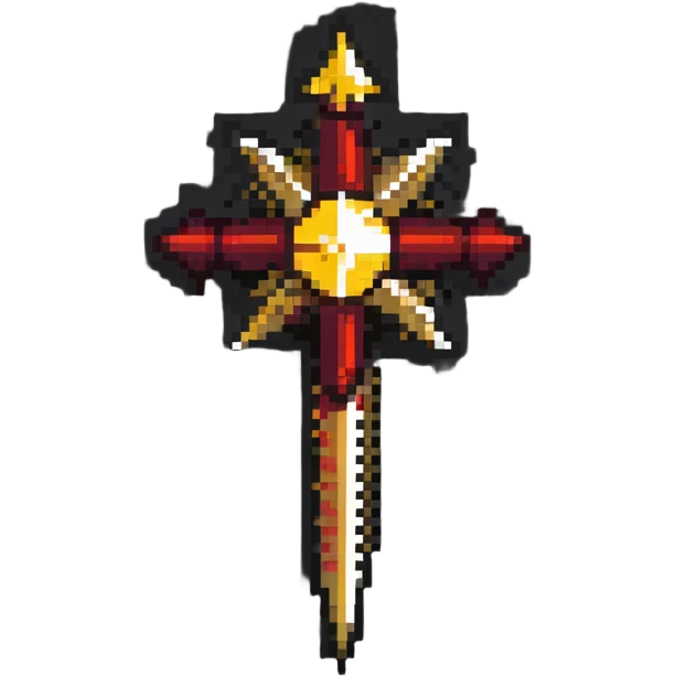 Medieval morning star weapon with red and gold spikes emoji