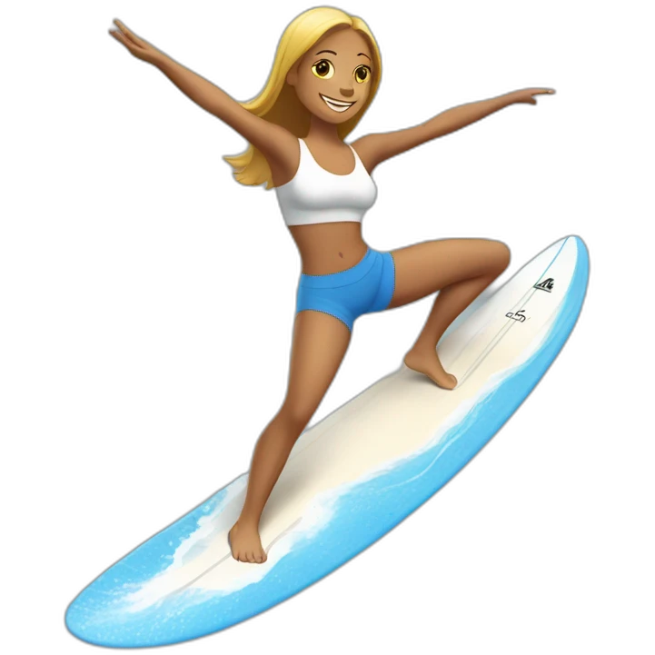 Yoga girl surfing emoji
