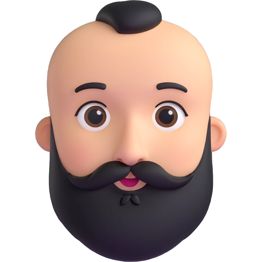 cute round nose with just a beard, no mustache emoji