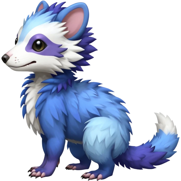 Trico-Sergal-Ferret-Vernid-fusion-Fakemon-animal-hybrid-creature, full body emoji
