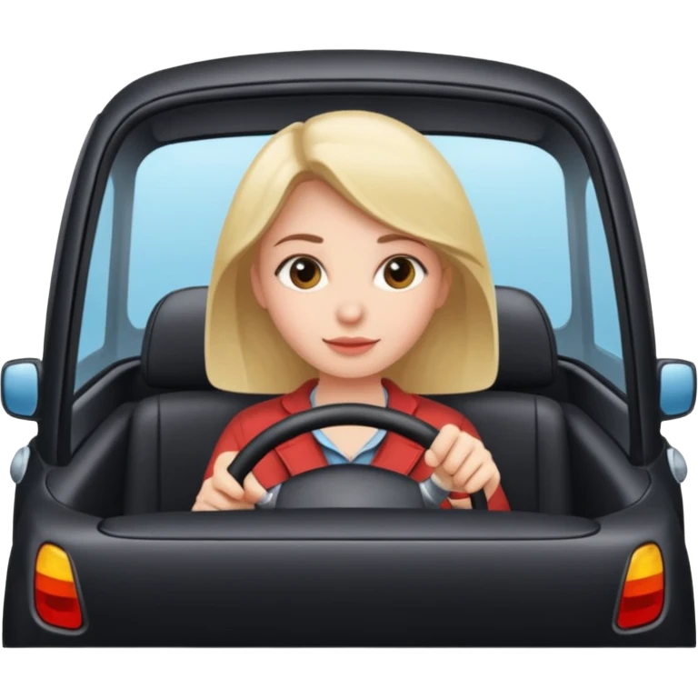Mädchen die auf einem Auto sitzt und fährt emoji