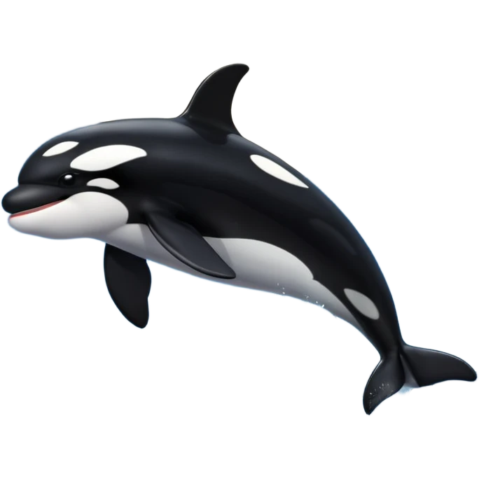 I want a realistic emoji of an orca whale leaping from the water with the moon illuminating the sky and reflecting on the sea. emoji
