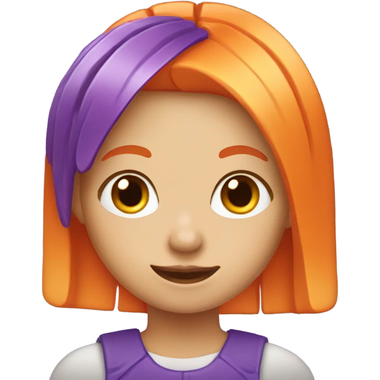Orange hair girl with a purple popsicle  emoji