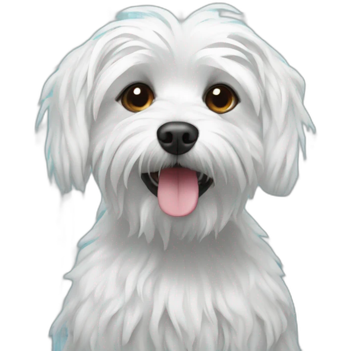 Maltese dog in the shower emoji