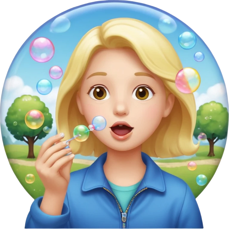 blowing bubbles emoji