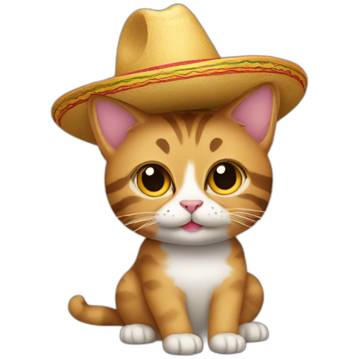 Cat wearing a sombrero emoji