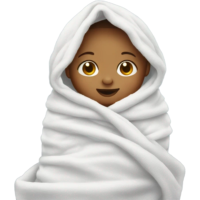 a baby wrapped in a towel emoji