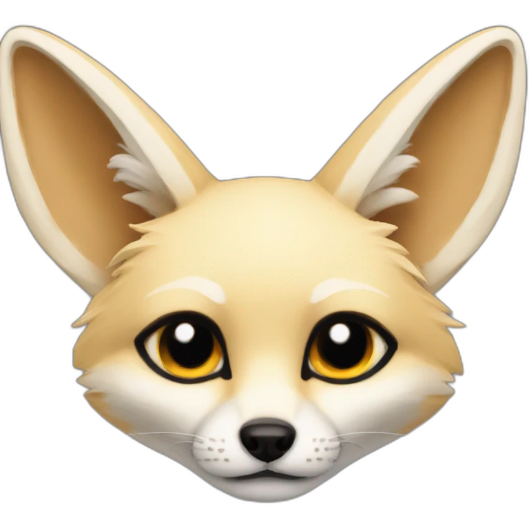 Anthro fennec weary face emoji emoji