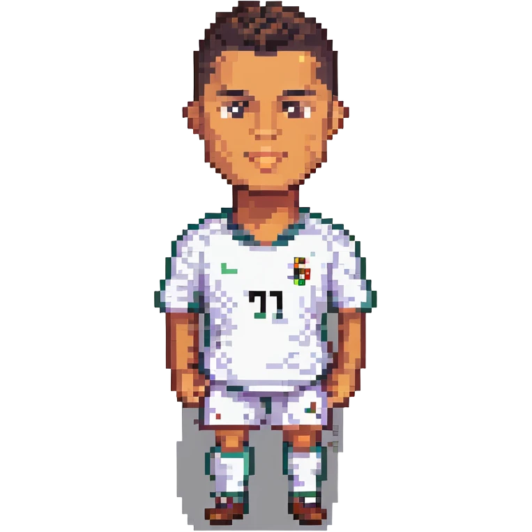 Cristiano Ronaldo, famous footballer, pixel art style emoji
