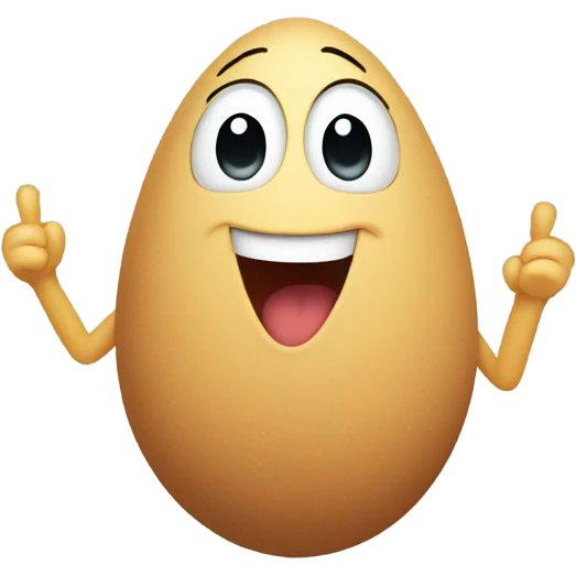Little egg man with his hand in the air  emoji