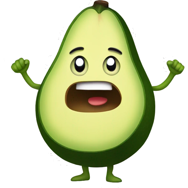 avocado with pumped arms emoji