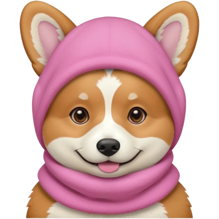 Corgie in Pink balaklava emoji