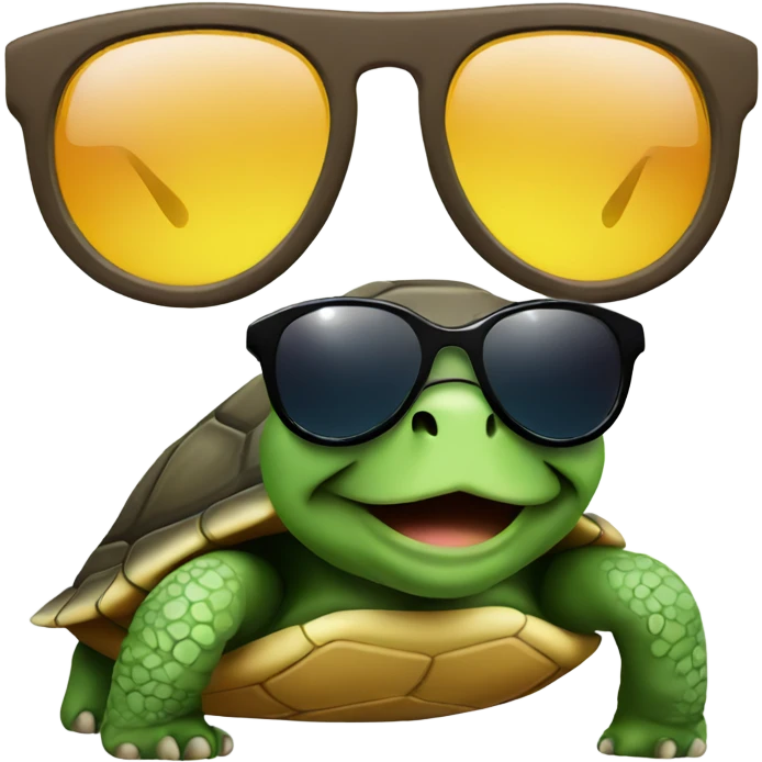 Turtle wearing sunglasses emoji