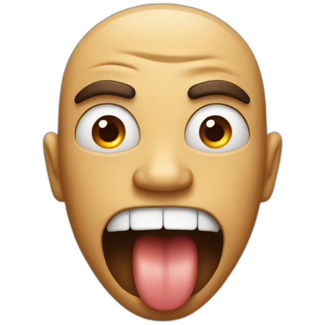 angry man sticking out his tongue emoji