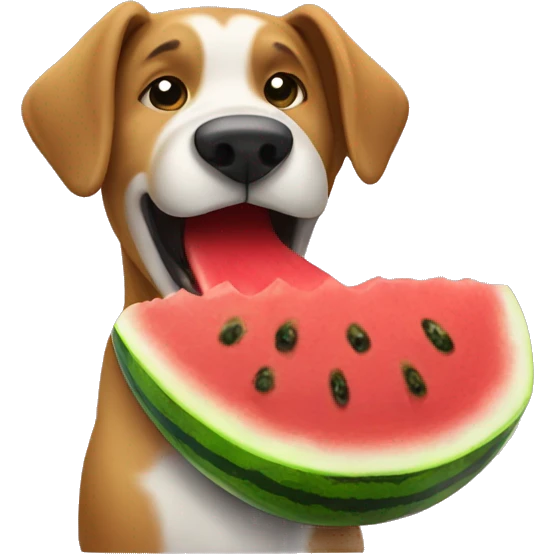 Dog eating watermelon  emoji