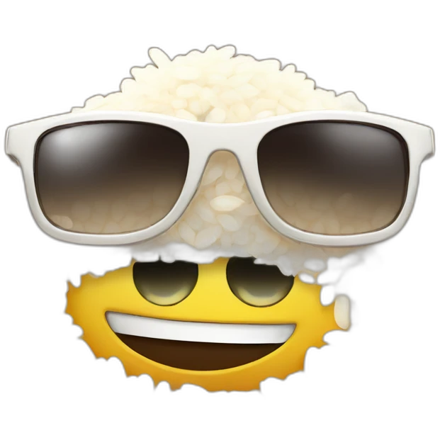 rice wearing sunglasses emoji