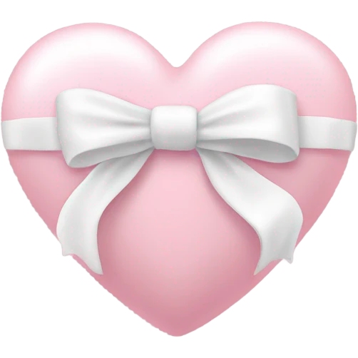 very light pink heart with a white swirly bow around it  emoji