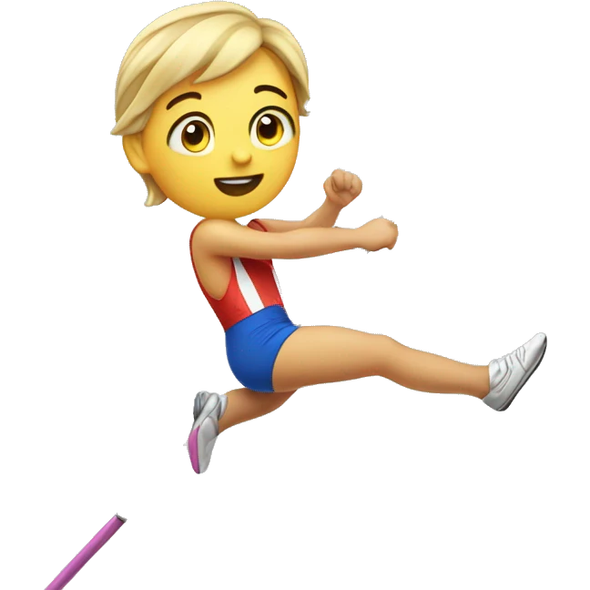 athlete competing in pole vault emoji