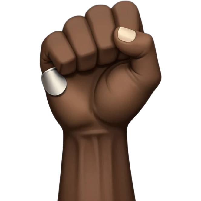 A black fist logo based on rebellion against rome emoji