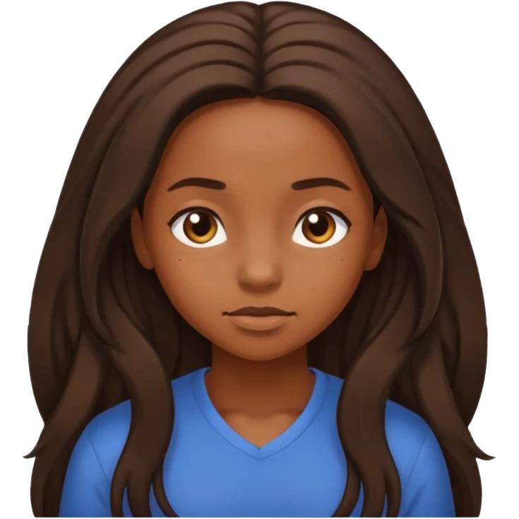 Black girl looking down at the floor emoji