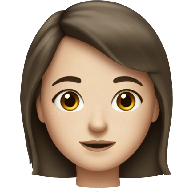 brunette white girl with freckles and bangs emoji