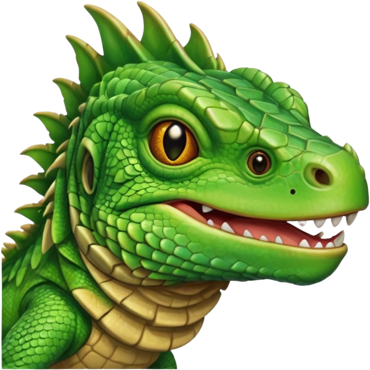 iguana's face with a happy face emoji