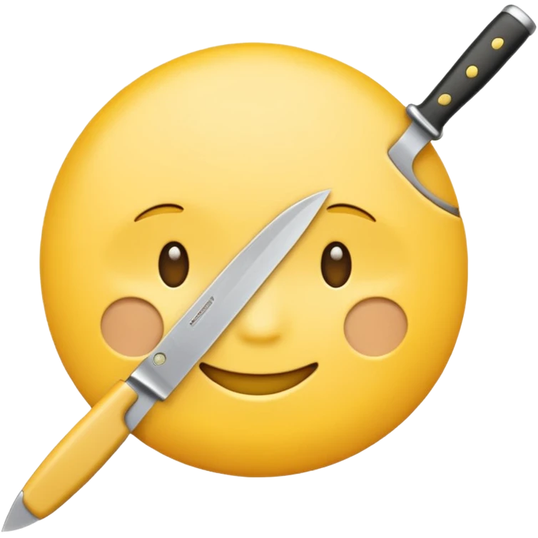 slitting my wrist normal round yellow emoji like traditional original emojis before the people ones with a knife emoji