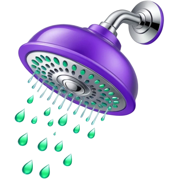 Purple and green shower emoji