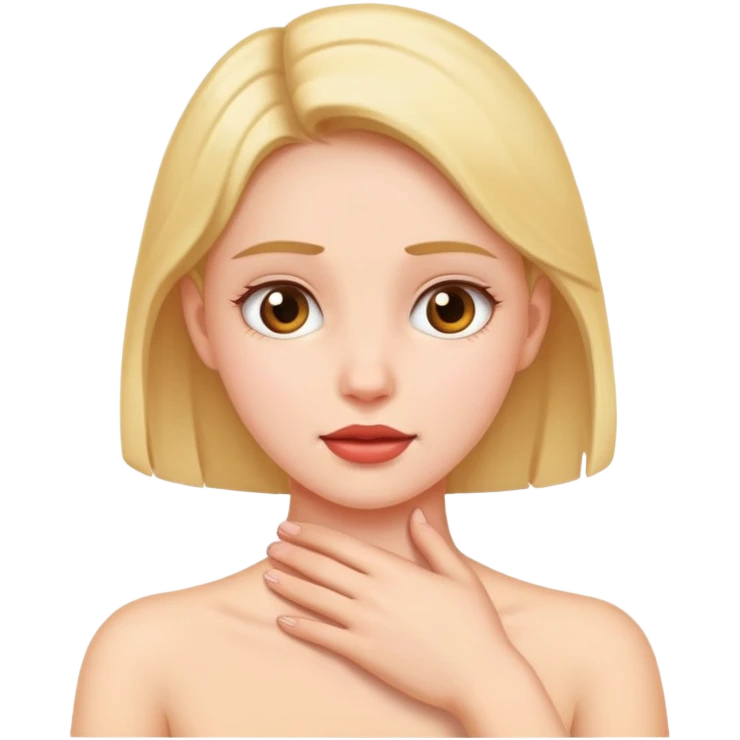 Girl holding neck emoji