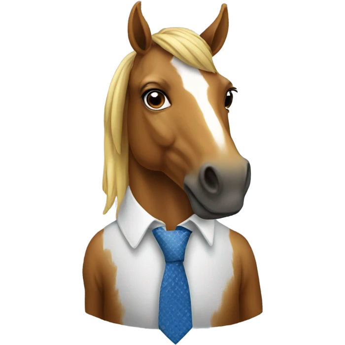 A horse wearing a tie emoji
