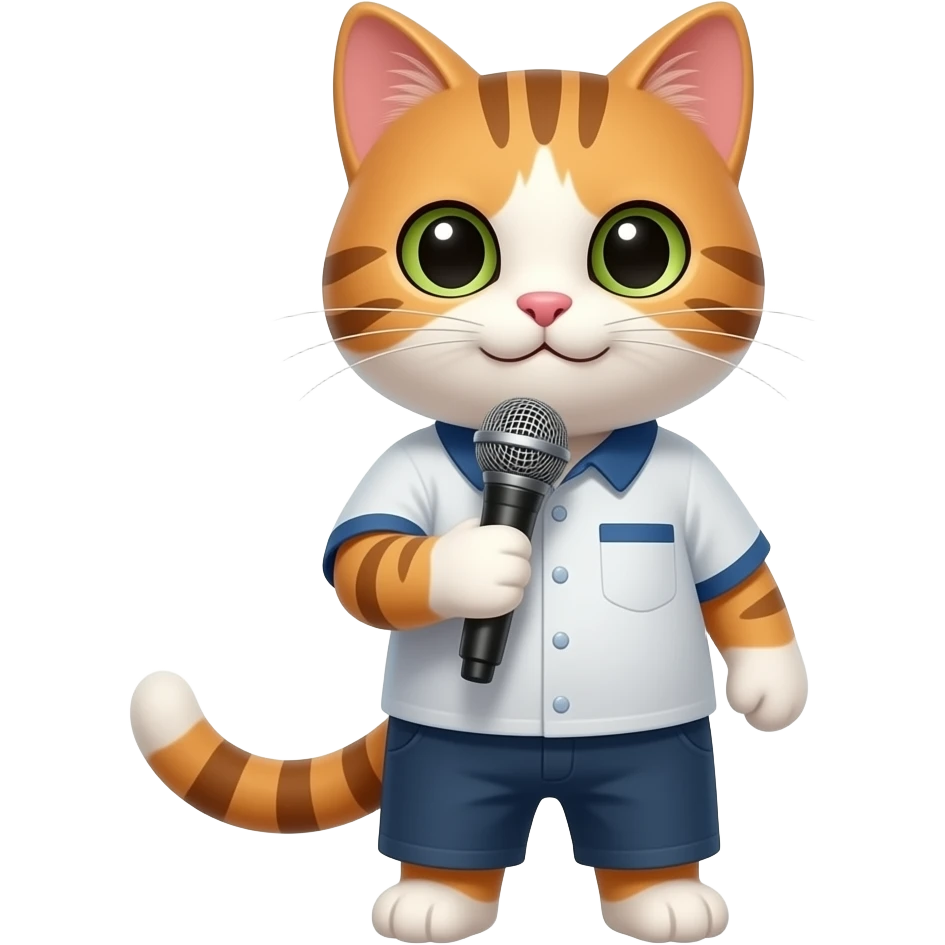 cat holding microphone emoji