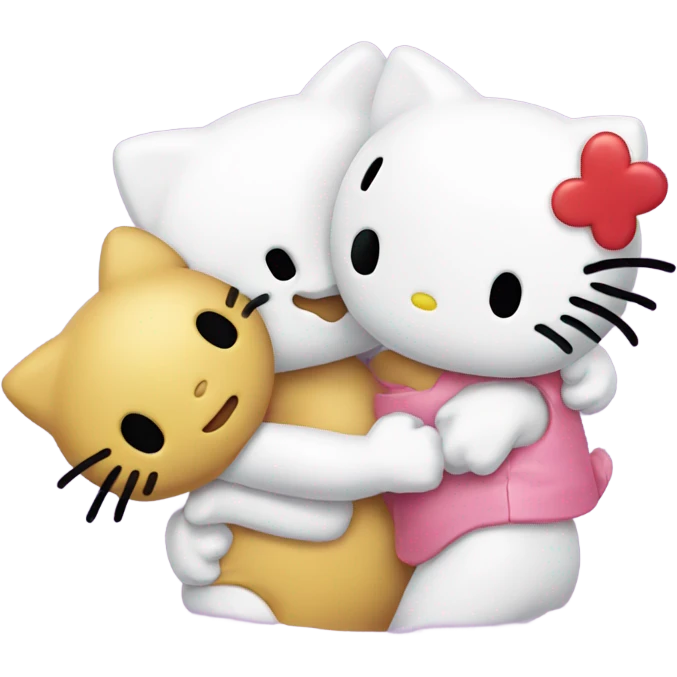 Three hello kitty friend's hugs emoji