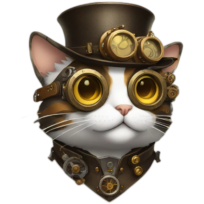 Steampunk cat emoji