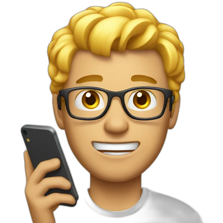 Man play games on his phone emoji