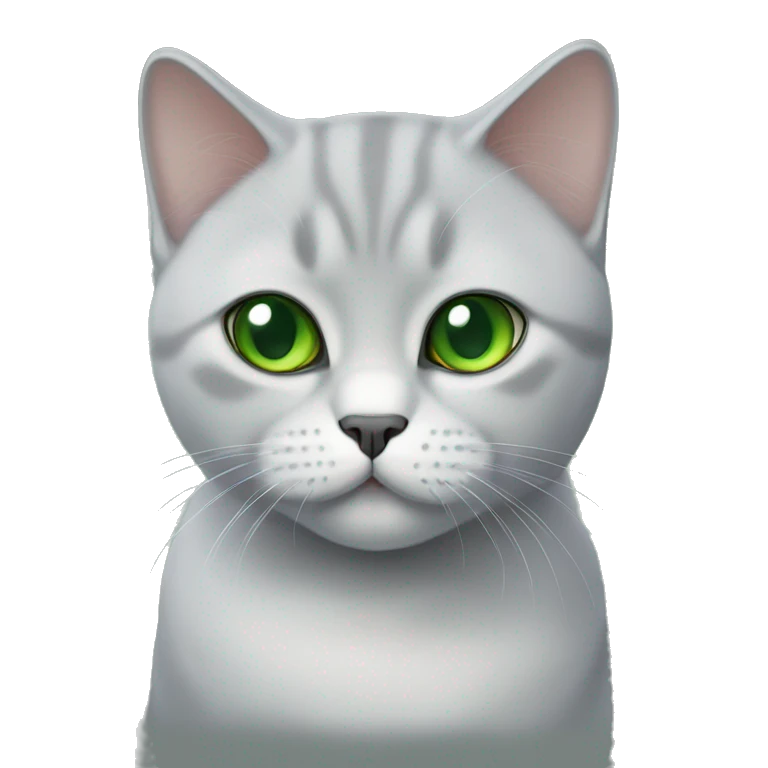 British shorthair cat with green eyes emoji