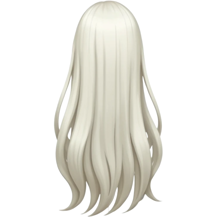 back view of long white hair emoji