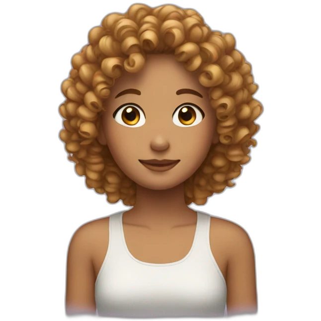 With girl curly hair emoji