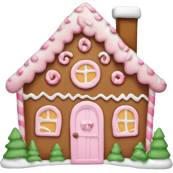 Light pink  gingerbread house emoji