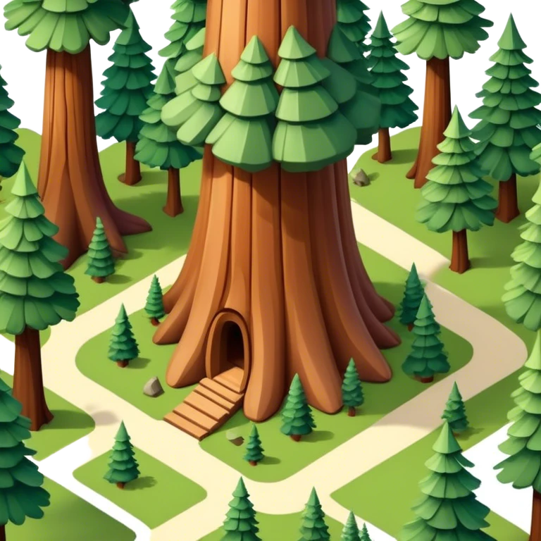 mariposa grove of sequoias, 3D isometric emoji